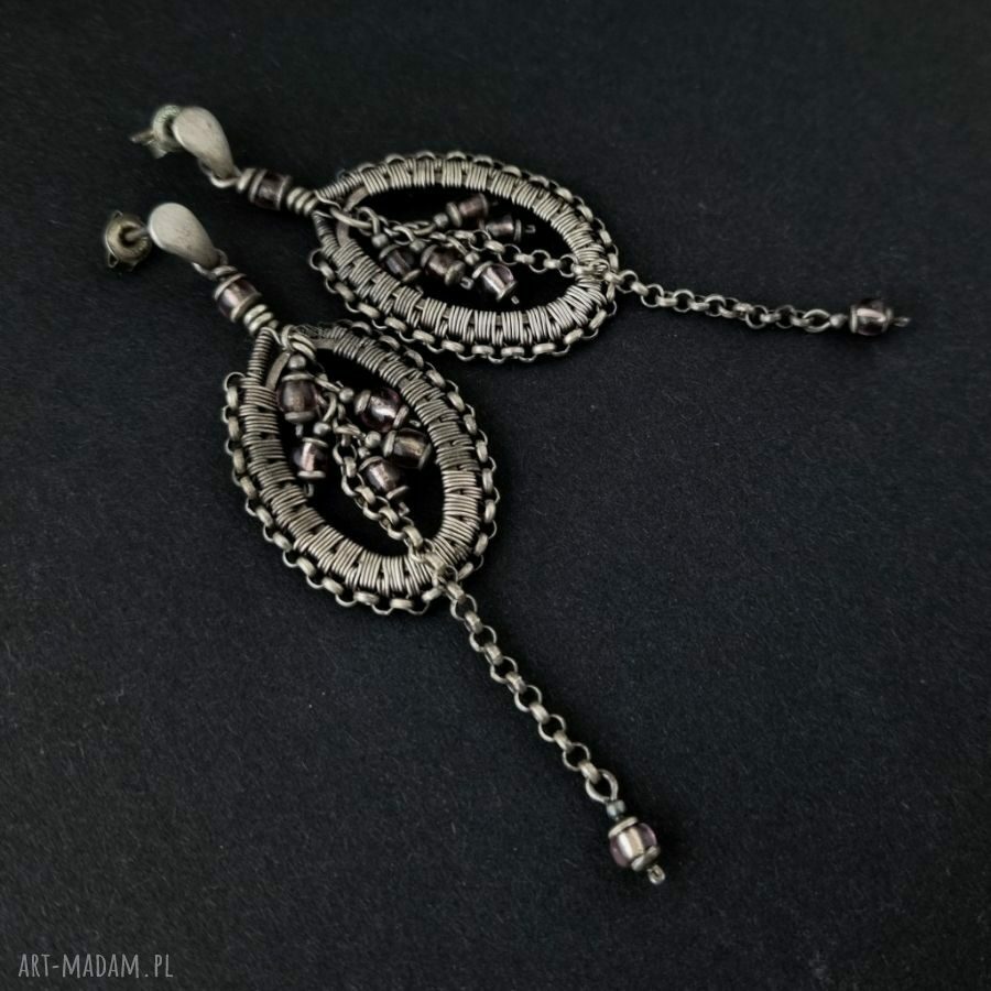 Gronka w oplocie - kolczyki na sztyftach lub klipsy wire wrapping