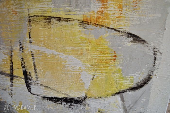 Grot 2 - nowoczesny abstrakcyjny obraz ręcznie malowany na płótnie 80x120 cm