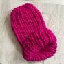 autorskie czapki czapka beanie chunky magenta / handmade