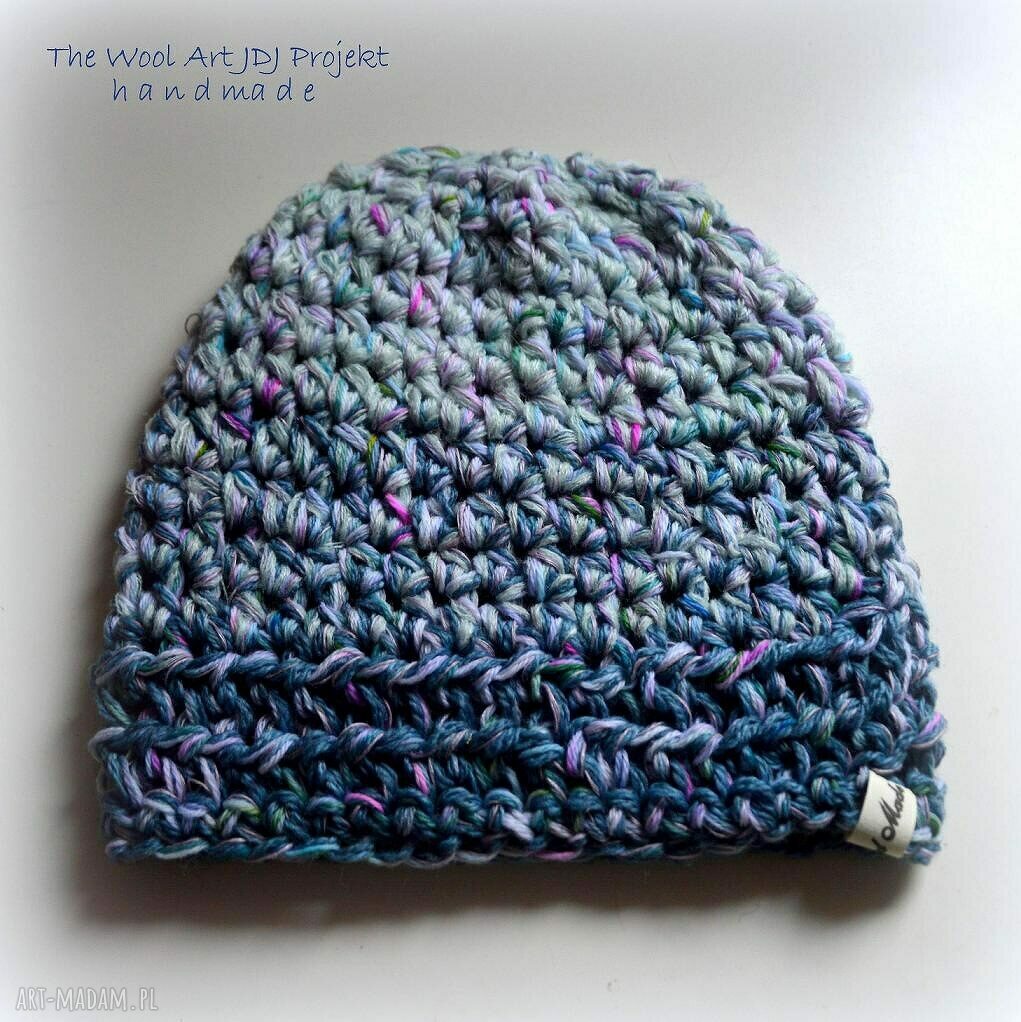 czapki: gruba czapka handmade