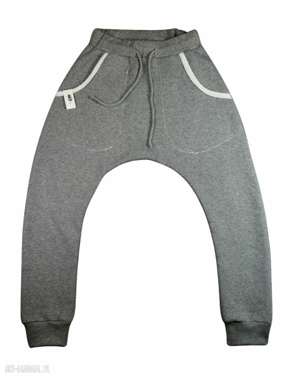 Grube spodnie dziecięce bawełniane szare BAGGY - Cudi KIDS (Oeko-Tex)