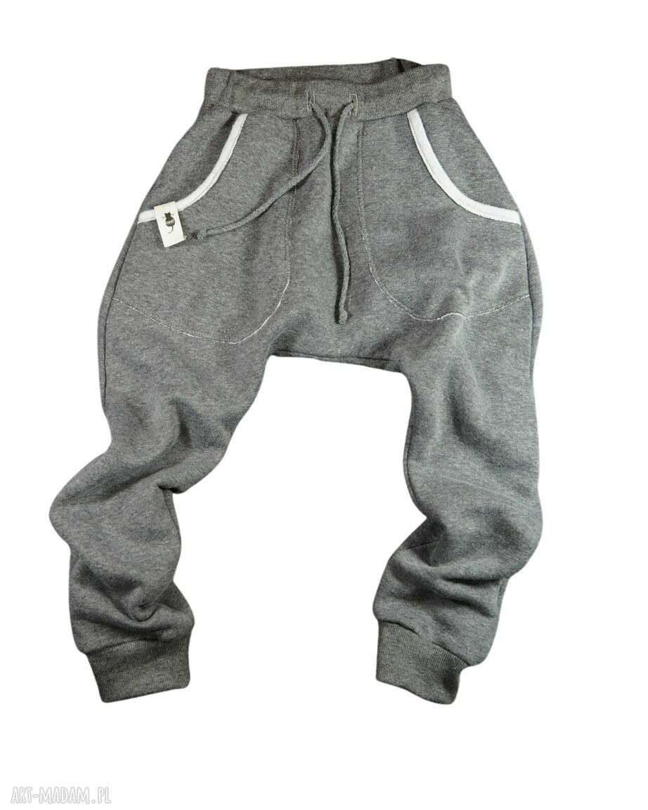 Grube spodnie dziecięce bawełniane szare BAGGY - Cudi KIDS (Oeko-Tex)