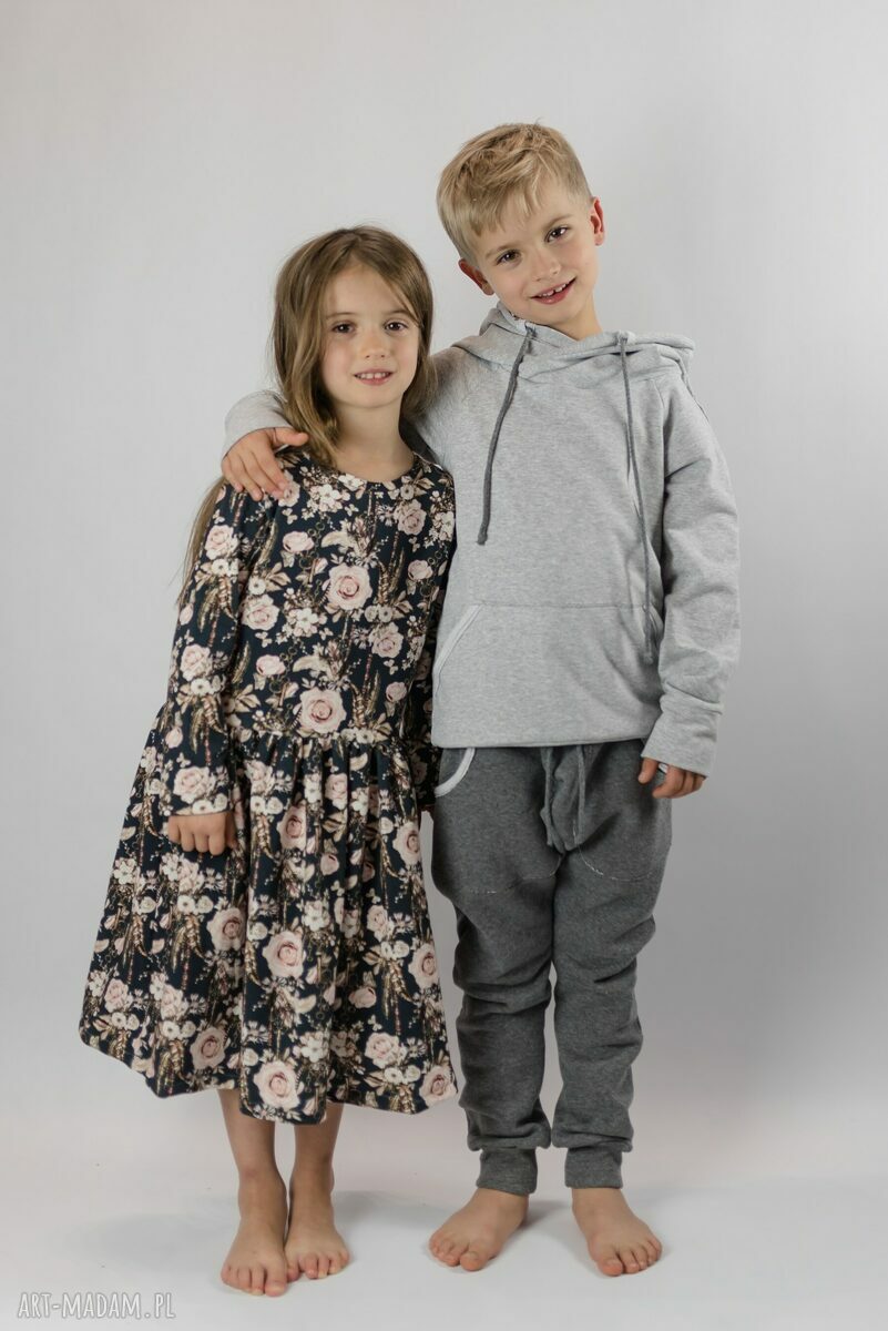 Grube spodnie dziecięce bawełniane szare BAGGY - Cudi KIDS (Oeko-Tex)