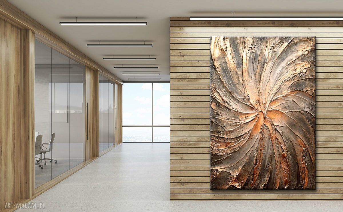 Grubo rzeźbiony obraz nowoczesny 100x150 - reliefowa dekoracja ścienna