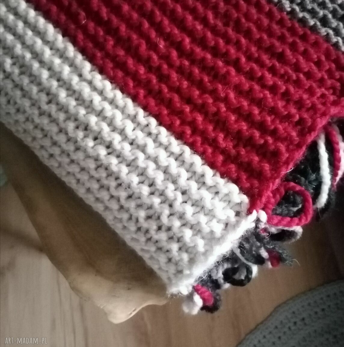 koce i narzuty: gruby pled boho HandMade