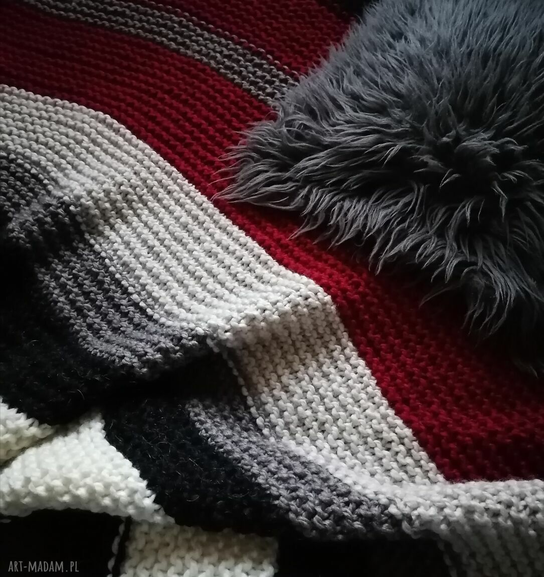 Gruby pled boho koc narzuta drutach dużykoc grubypled ręcznie