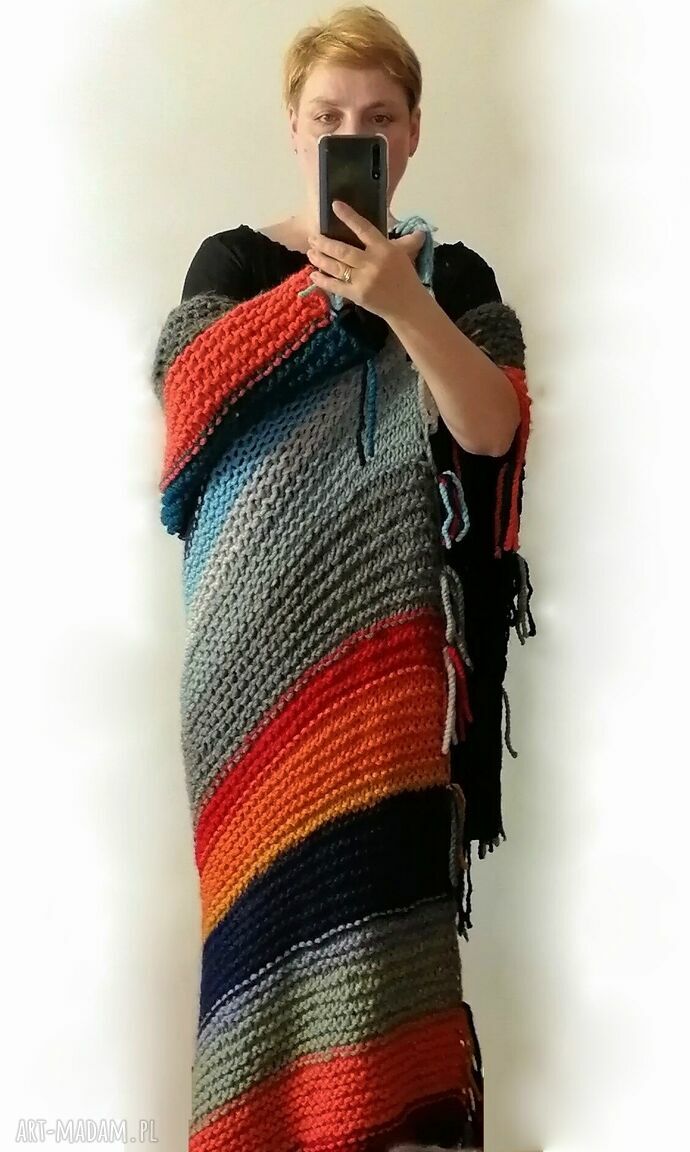 Gruby pled boho koc narzuta dom drutach ręcznie wykonany stylu