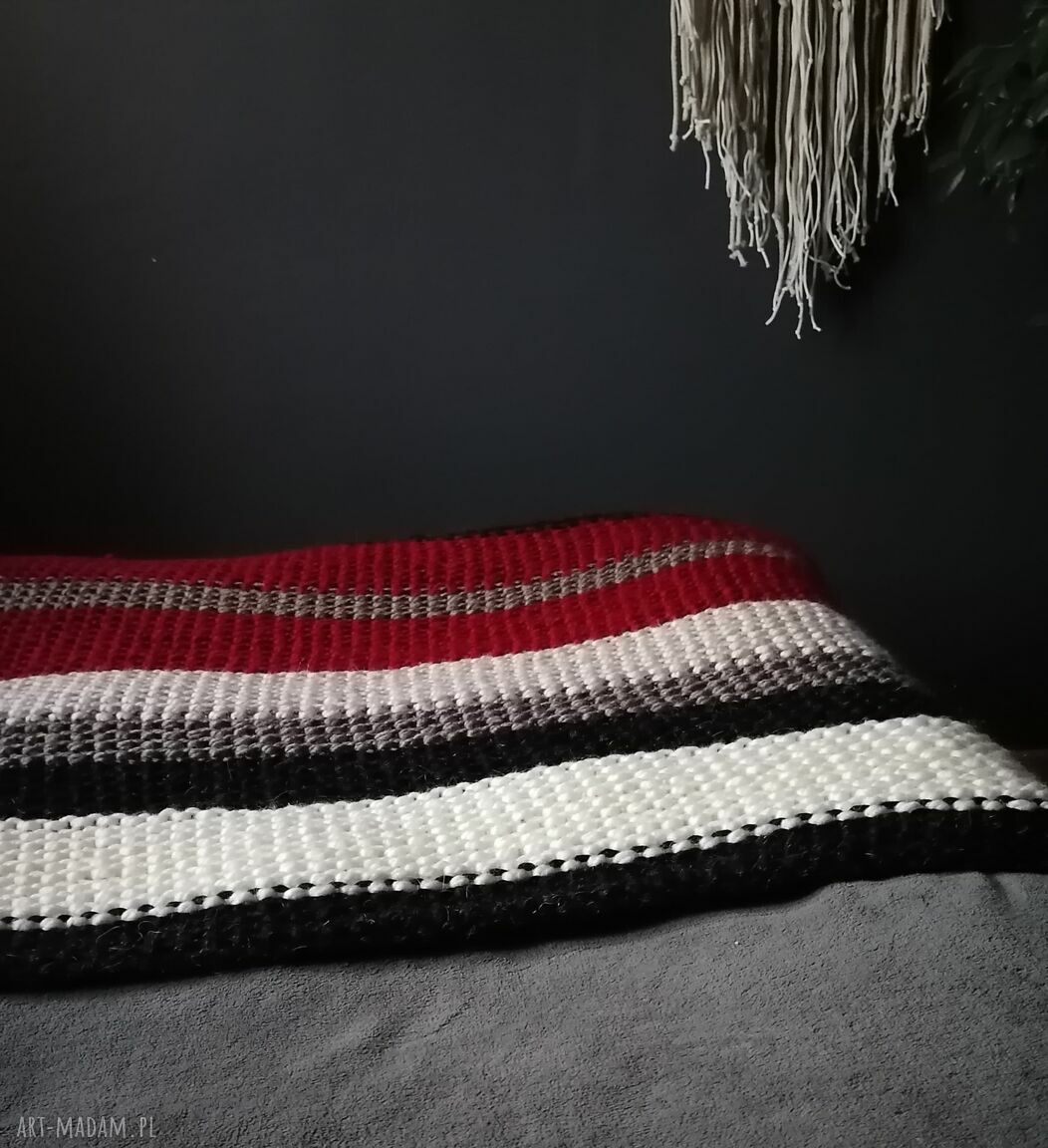 koce i narzuty: gruby pled boho HandMade