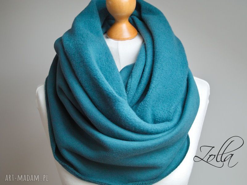 Gruby zimowy komin z zapinką - morski komin tuba (handmade)