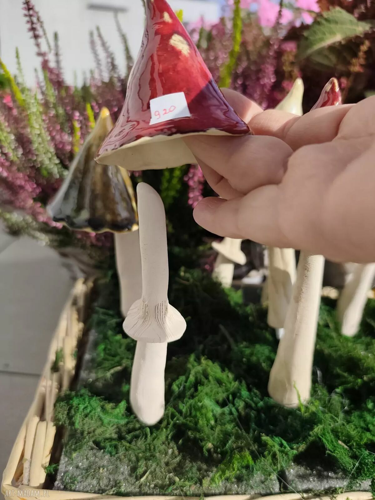Ceramiczny grzybek do doniczki 20 cm