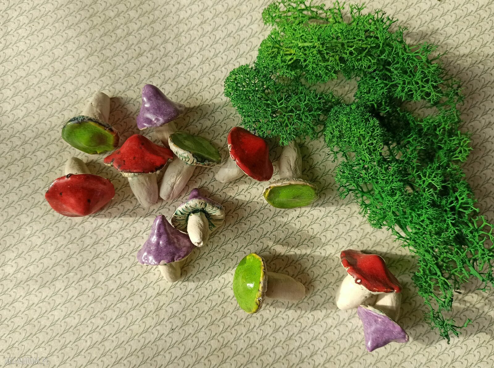 Grzybki do obsadzenia 3 cm - zestaw 12 szt. (ceramika handmade)