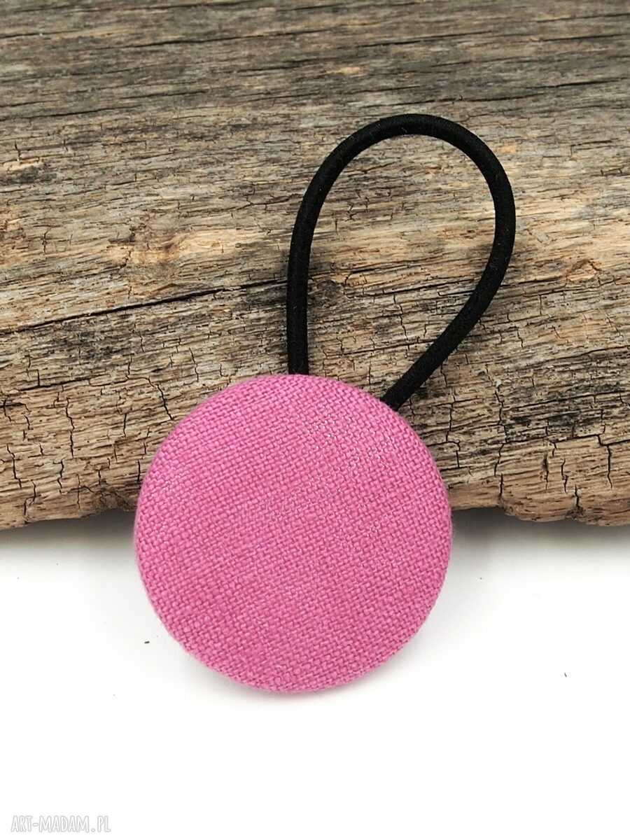 Gumka do włosów Linen Fuksja (maxi) - handmade