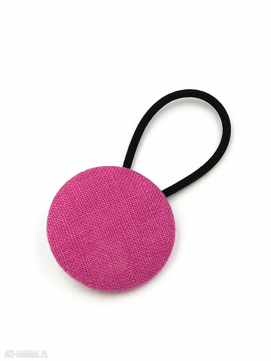 Gumka do włosów Linen Fuksja (maxi) - handmade