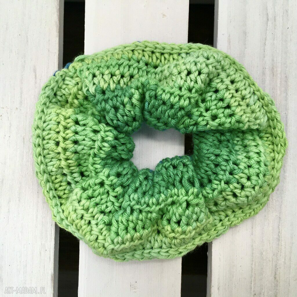 Gumka scrunchie handmade z bawełny - 2-stronna