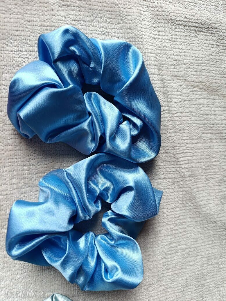 Gumki scrunchies w błękicie - komplet 2 szt.