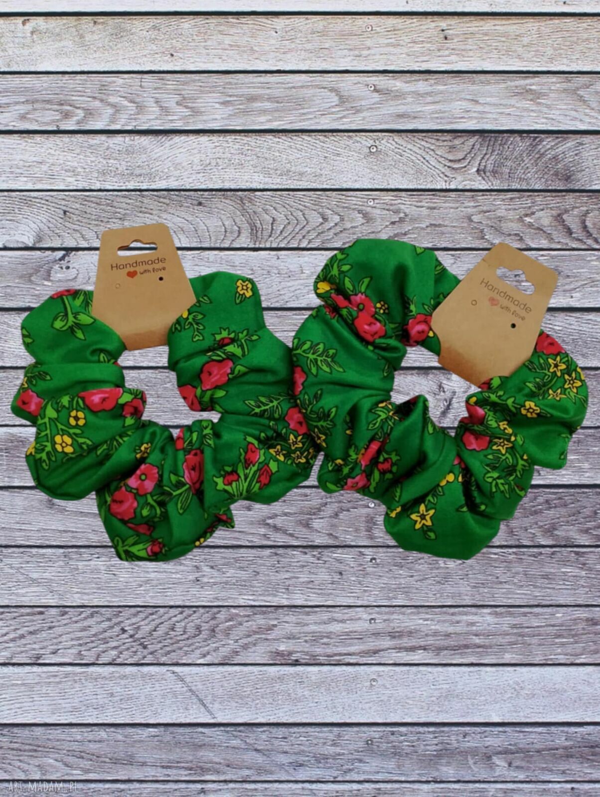 Gumka scrunchie folkowa - ozdoba do włosów dla dziewczynki