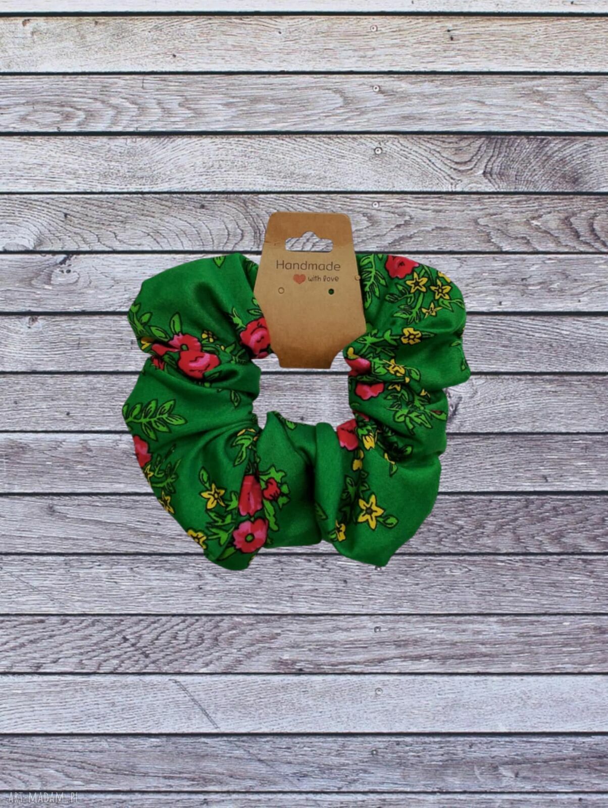 Gumka scrunchie folkowa - ozdoba do włosów dla dziewczynki