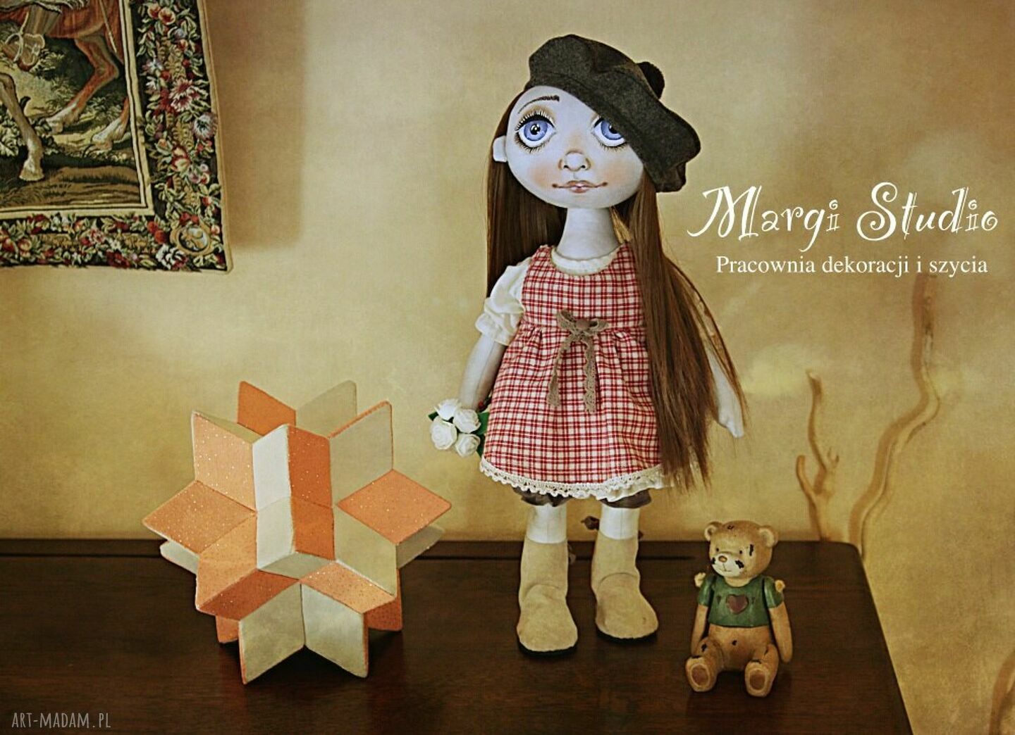 Gwiazda z rombów - dekoracja handmade Margi STUDIO