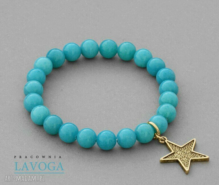 bransoletki: Jade with pendant in turquoise. handmade