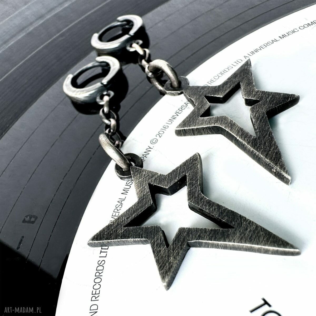 Kolczyki Gwiazdki Rockstar Dark z oksydowanego srebra 925