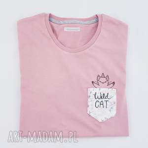 t-shirt wild cat m - różowe koszulki