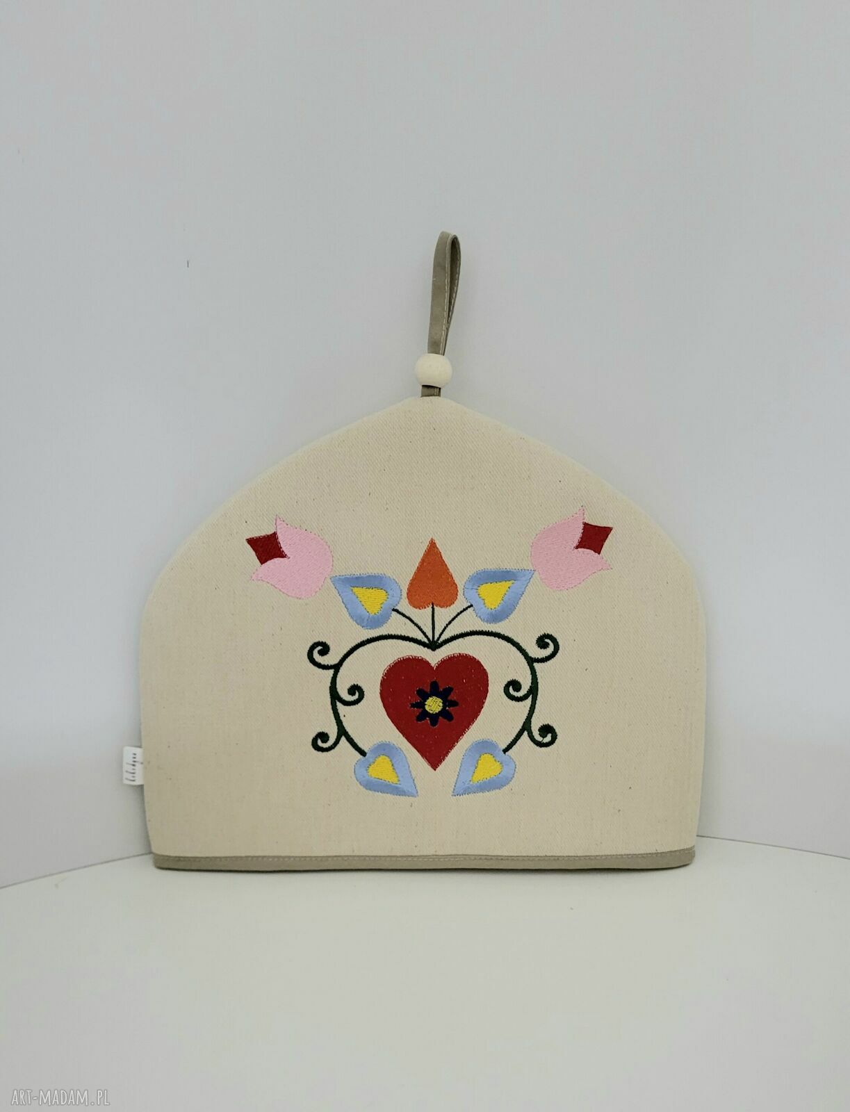 Haftowany ocieplacz - osłonka na dzbanek, kubek i czajnik 32 x 26 cm