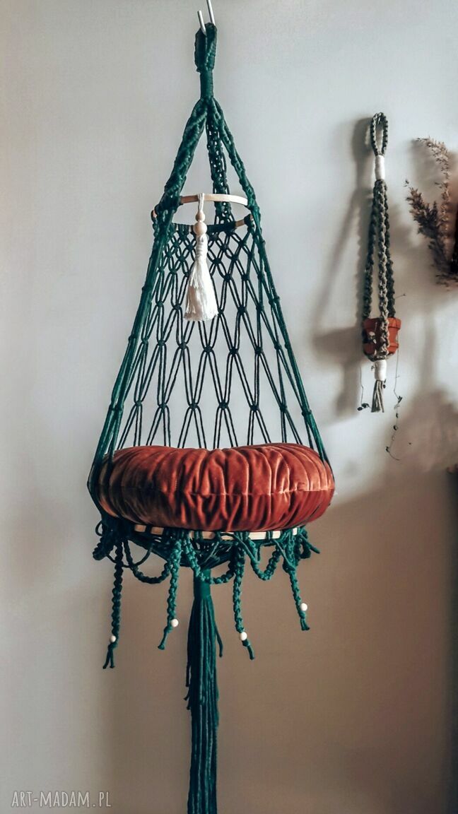 Hamak dla kota legowisko huśtawka makrama makramowy sznurka boho