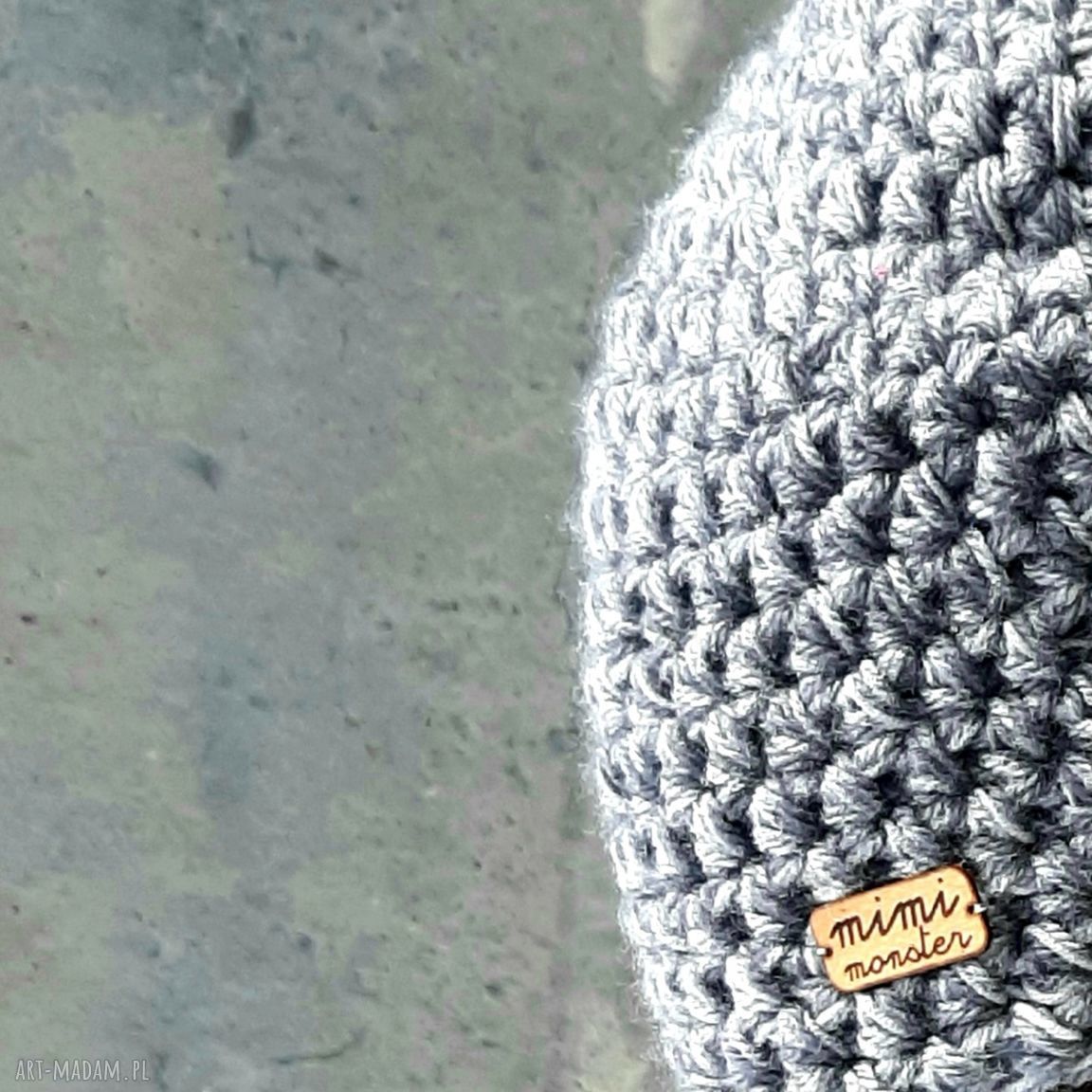 Szara czapka beanie handmade No. 053 - miękka, ciepła i bardzo twarzowa