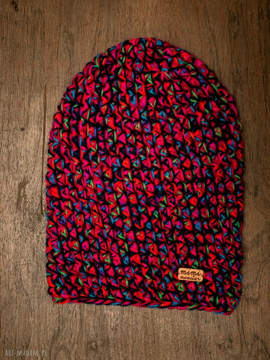 Czapka handmade beanie na szydełku Mimi Monster
