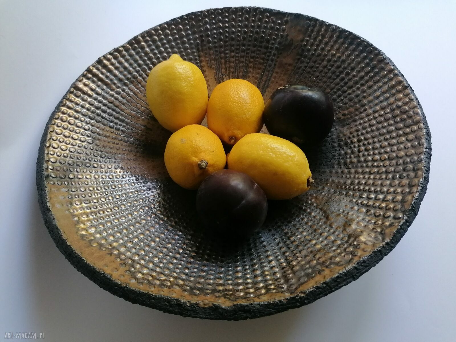 Duża misa ceramiczna "Złoto na Marsie" - ręcznie robiona ceramika