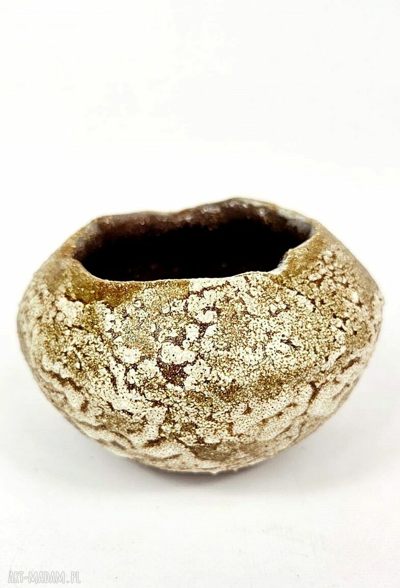 Wazon ceramiczny Polepione - brąz i beż