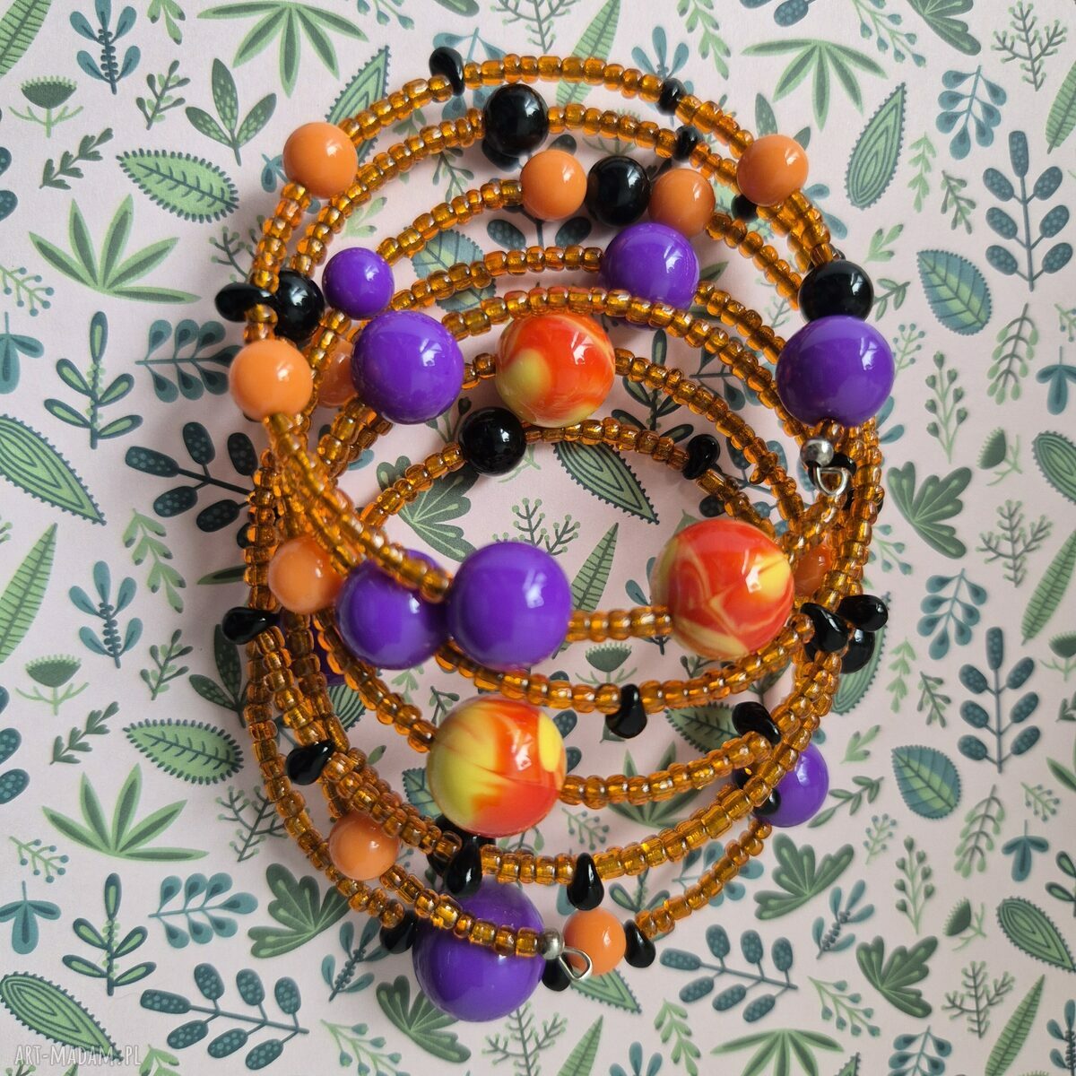 Kolorowa bransoletka folk handmade boho - rozmiar uniwersalny