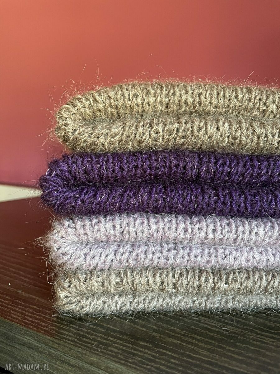 Czapka damska AUREA - baby merino plus moher i jedwab (beż)