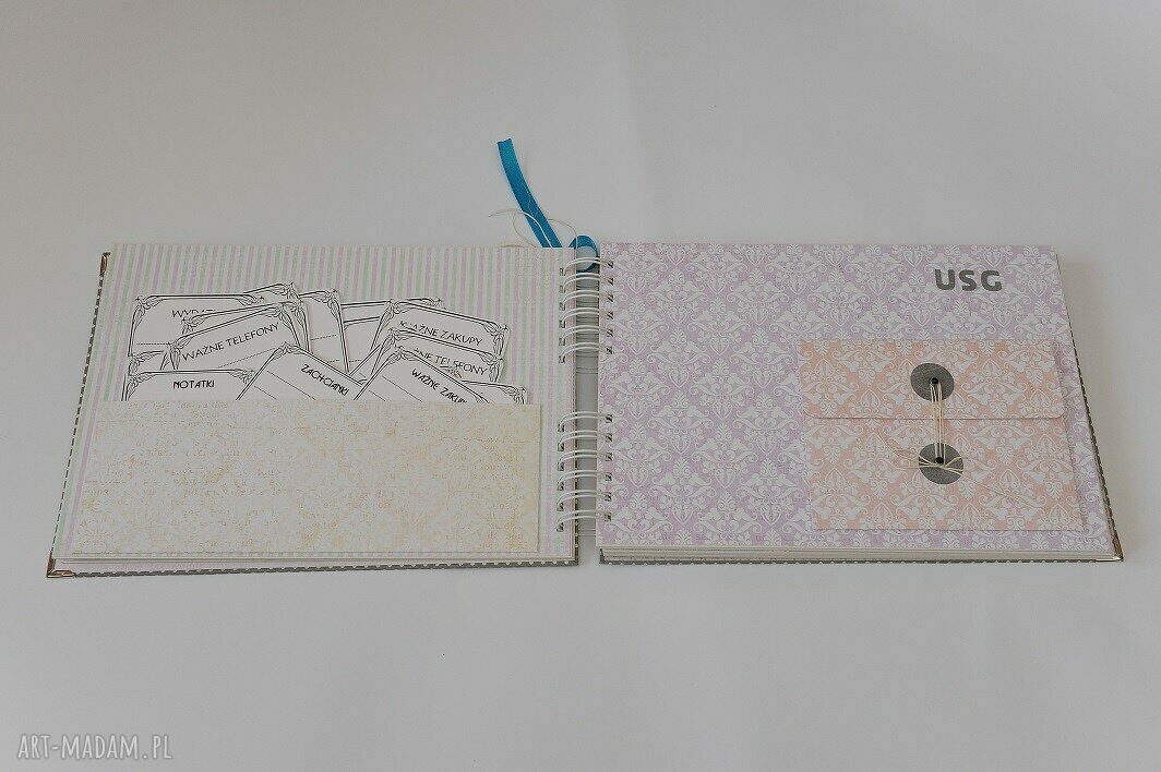 Duży album ciążowy A4 - ręcznie robiony scrapbooking, personalizacja