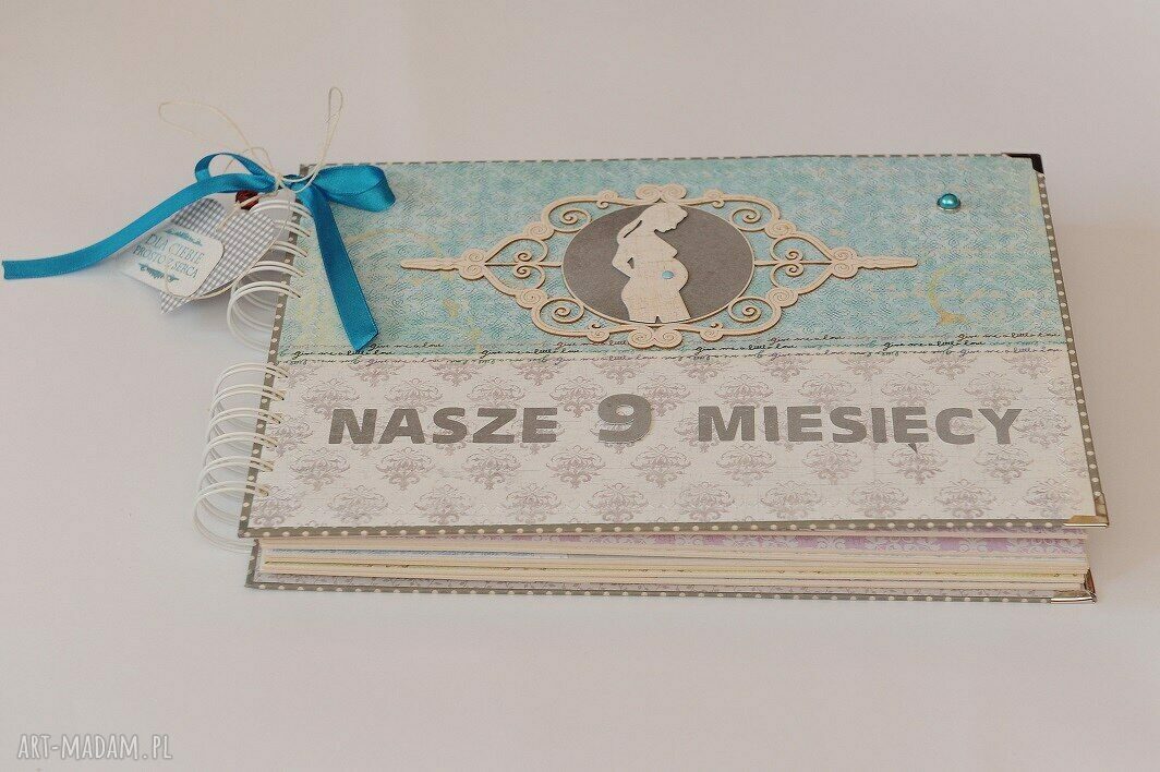 Duży album ciążowy A4 - ręcznie robiony scrapbooking, personalizacja