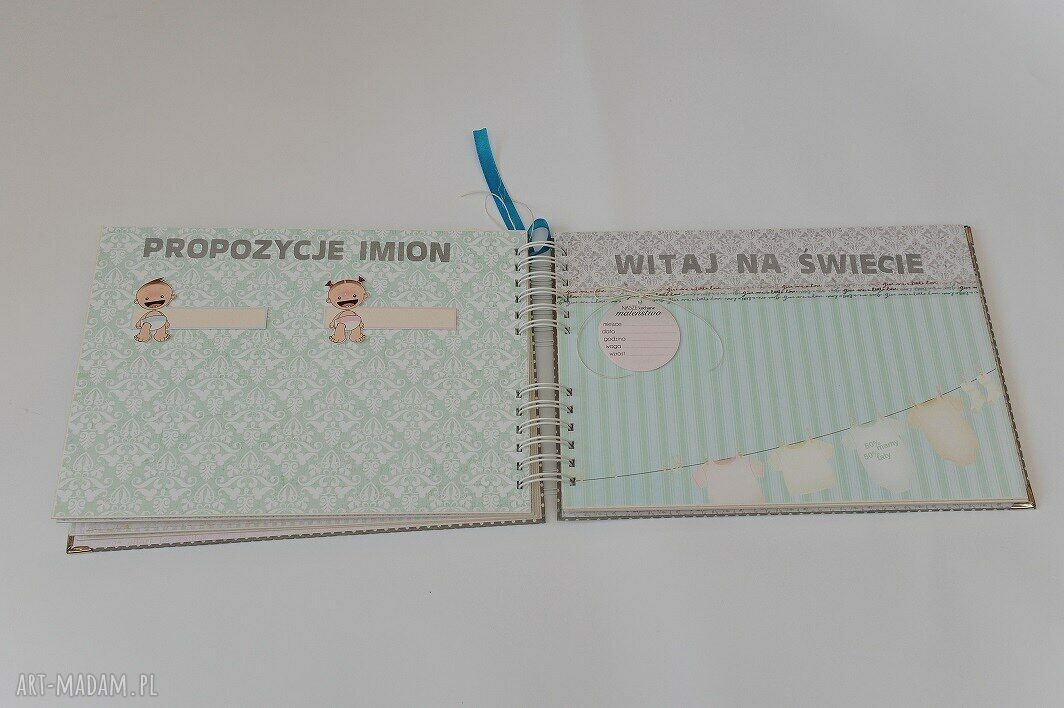 Duży album ciążowy A4 - ręcznie robiony scrapbooking, personalizacja
