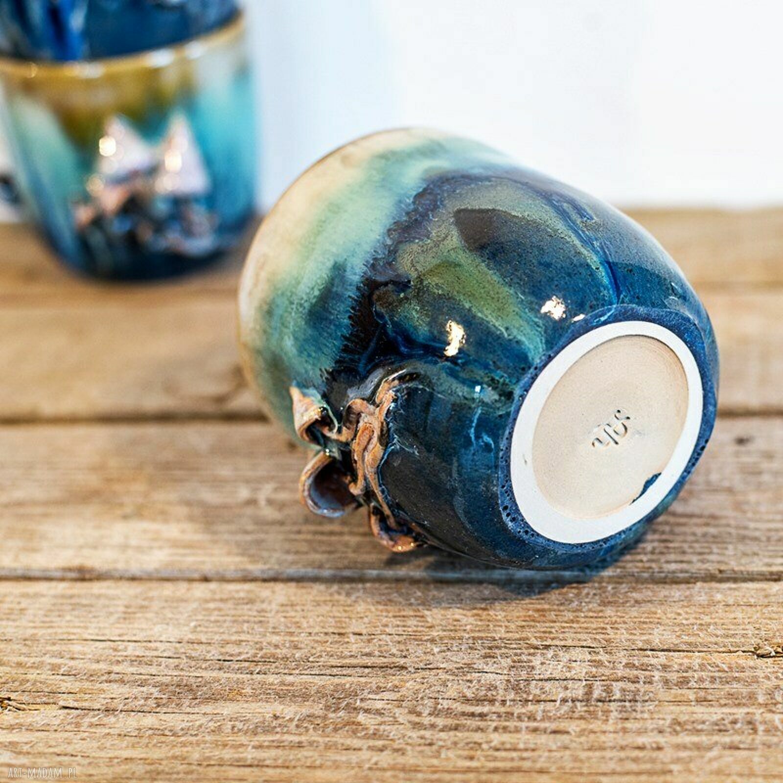 Ręcznie robiony kubek z grzybkami - Psychodelki Nocna Aurora, 600 ml