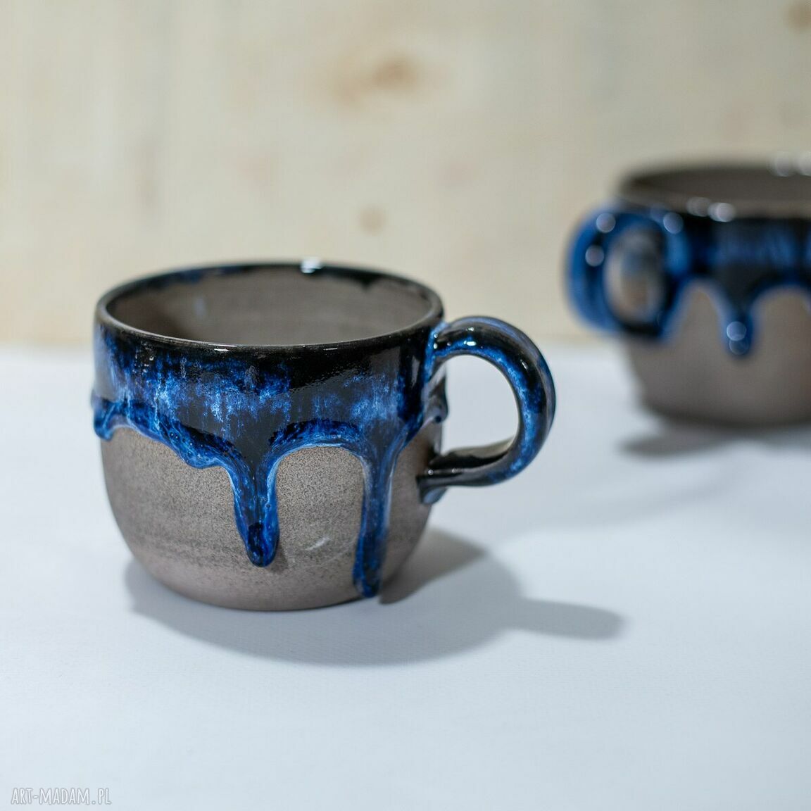 Duży ręcznie robiony kubek ceramiczny Beton Kasjopea - ok 450 ml