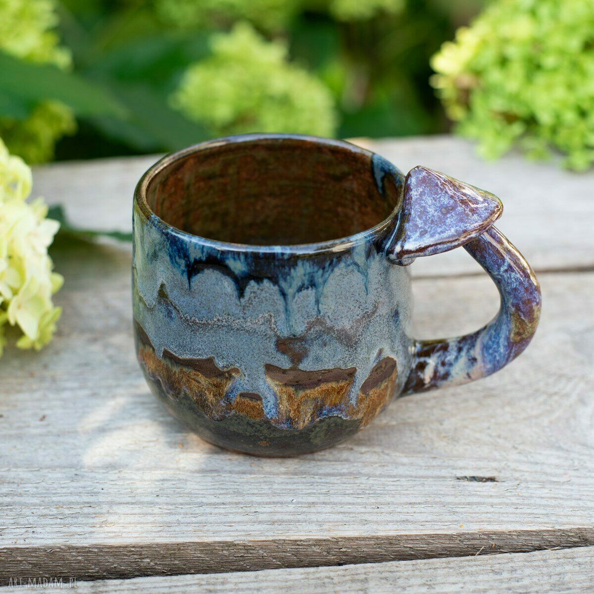 Kubek z grzybkami handmade z kamionki - ok 400 ml