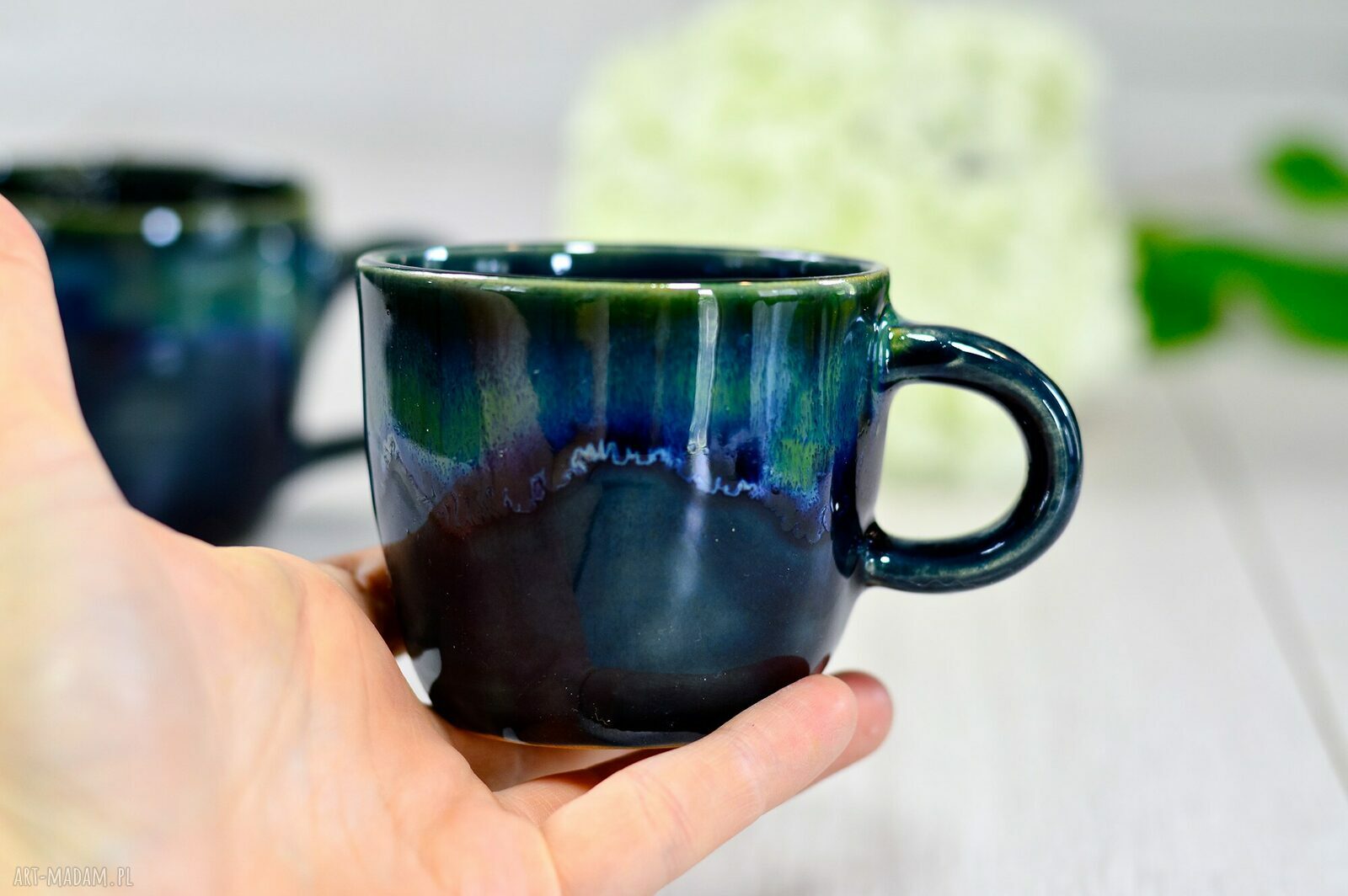 Handmade espresso kubek ceramiczny STORM 200 ml z płaskorzeźbą konia