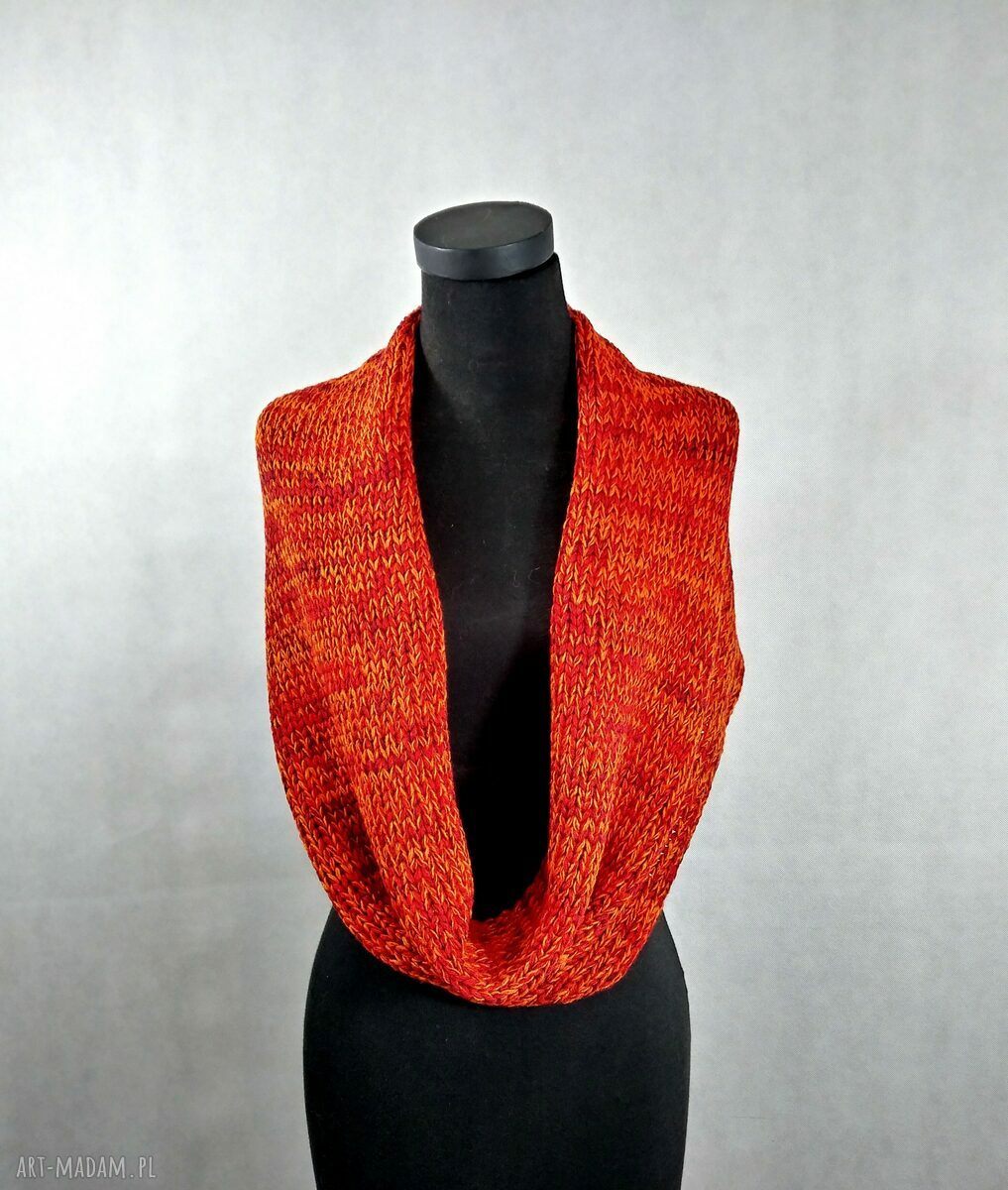 Komin handmade czerwony melanż