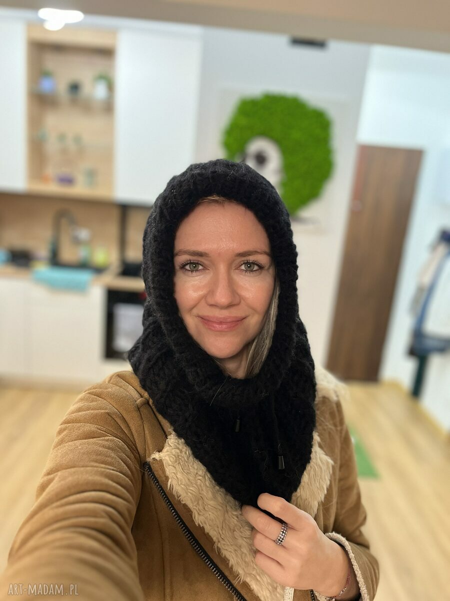 Kominiarka handmade z alpaki i jedwabiem - ciepła oraz regulowana