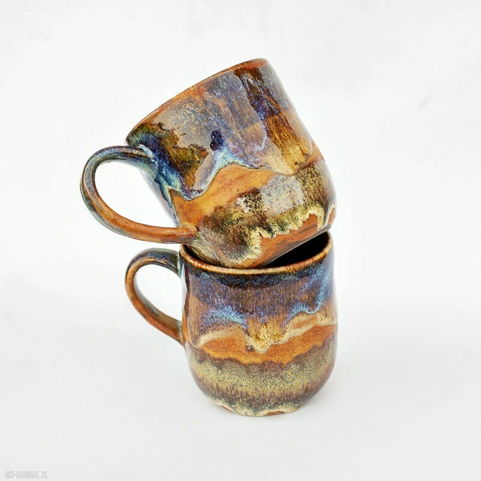 Duży kubek ceramiczny Kora - ręcznie robiony, 500 ml
