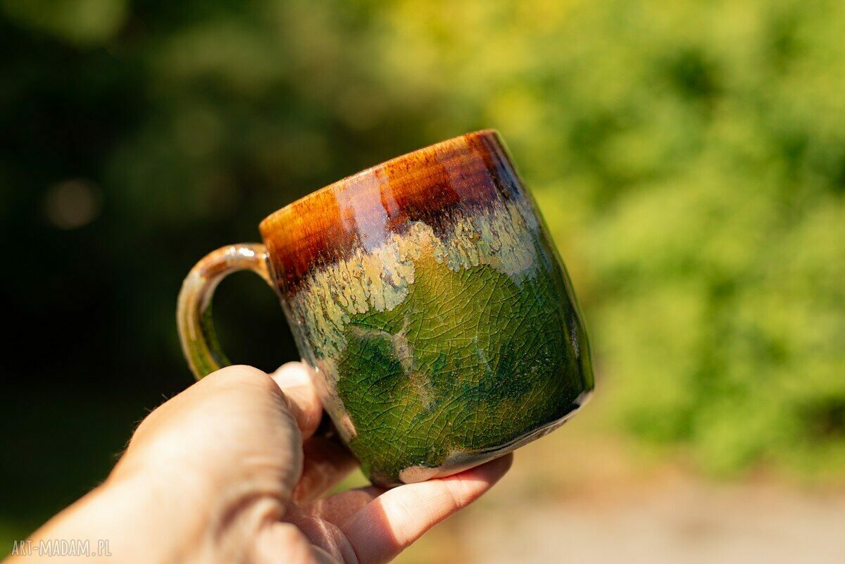 Handmade kubek ceramiczny | natura | ok 300 ml | białowieża