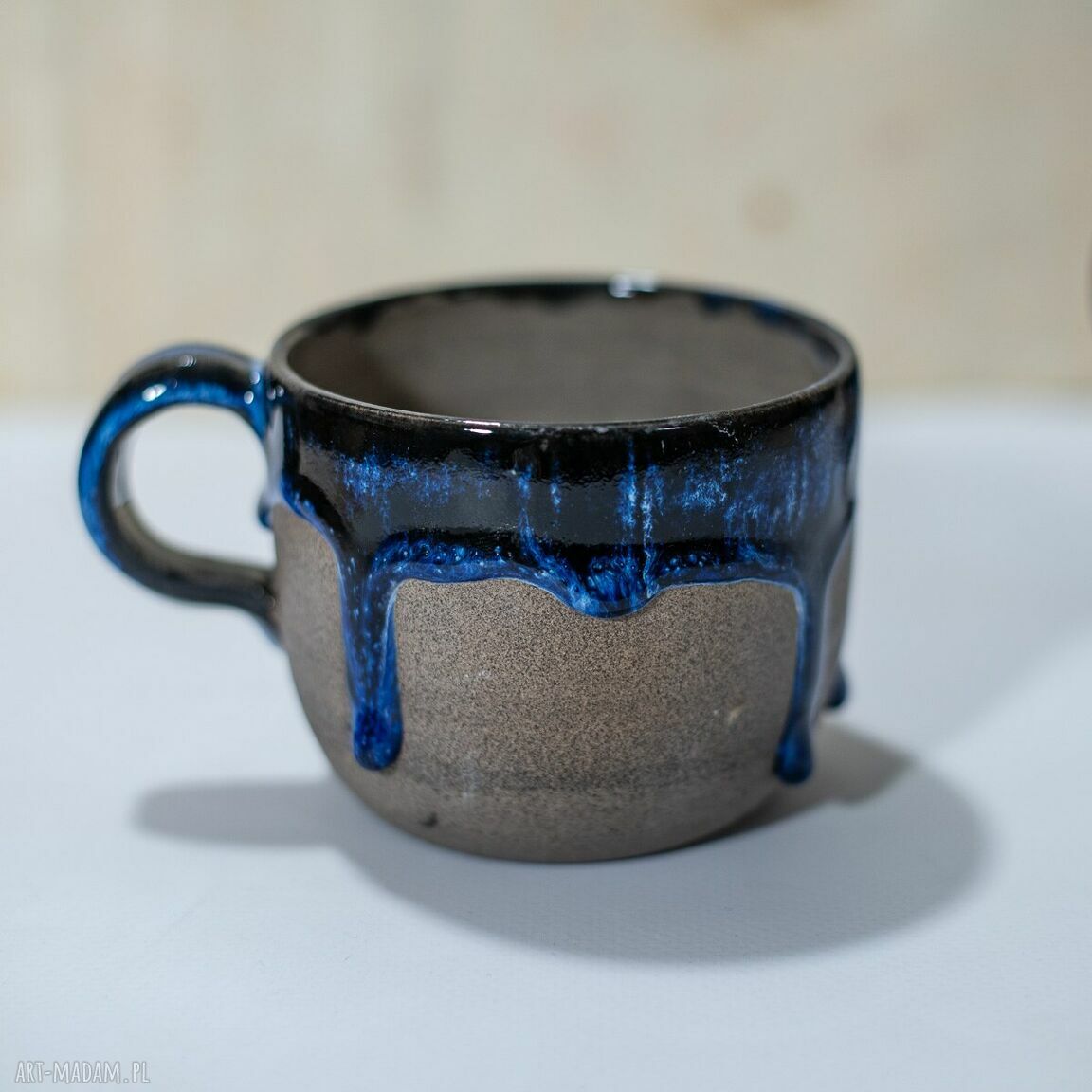 Duży ręcznie robiony kubek ceramiczny Beton Kasjopea - ok 450 ml