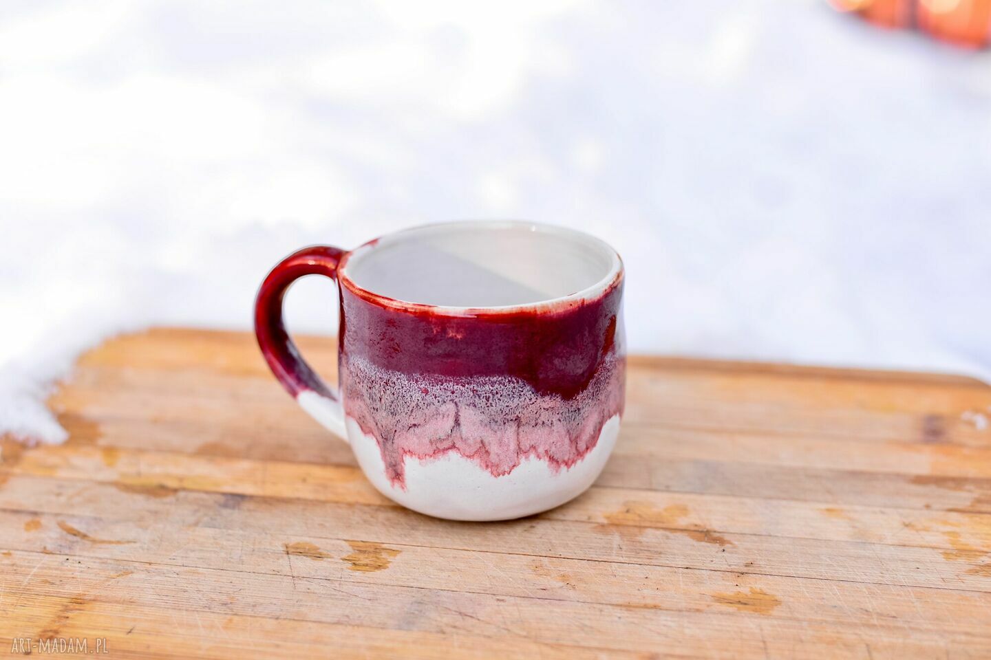 Kubek ceramiczny z sercem na Walentynki - 250 ml