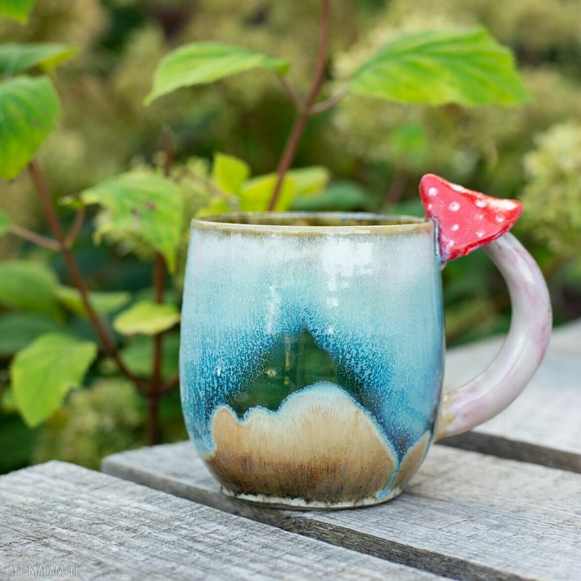 Handmade kubek z muchomorkiem Wapienniki 450 ml