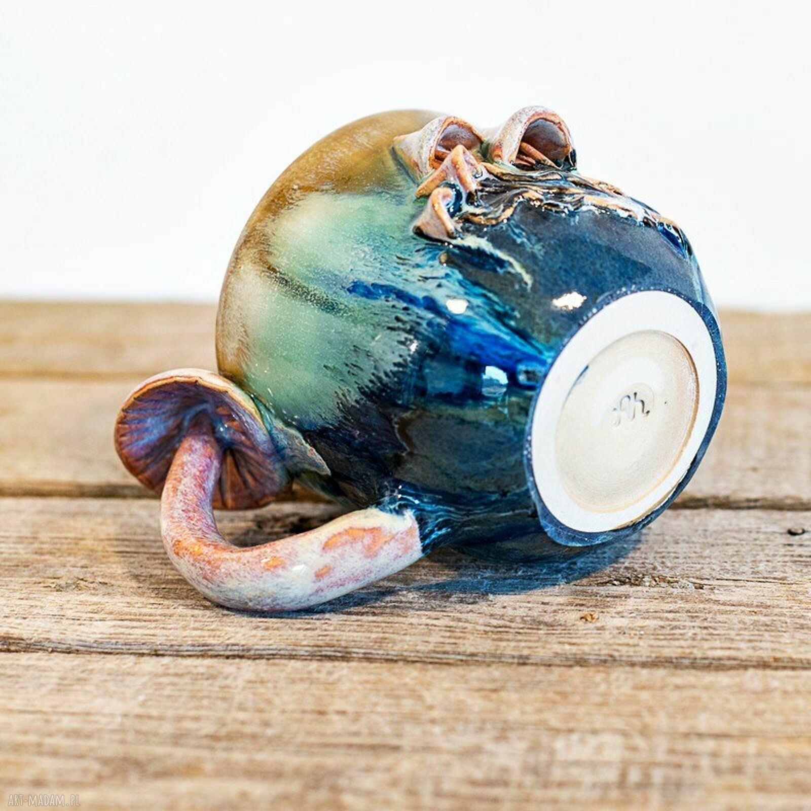 Handmade kubek z grzybkami Psychodelki Nocna Aurora - 480 ml