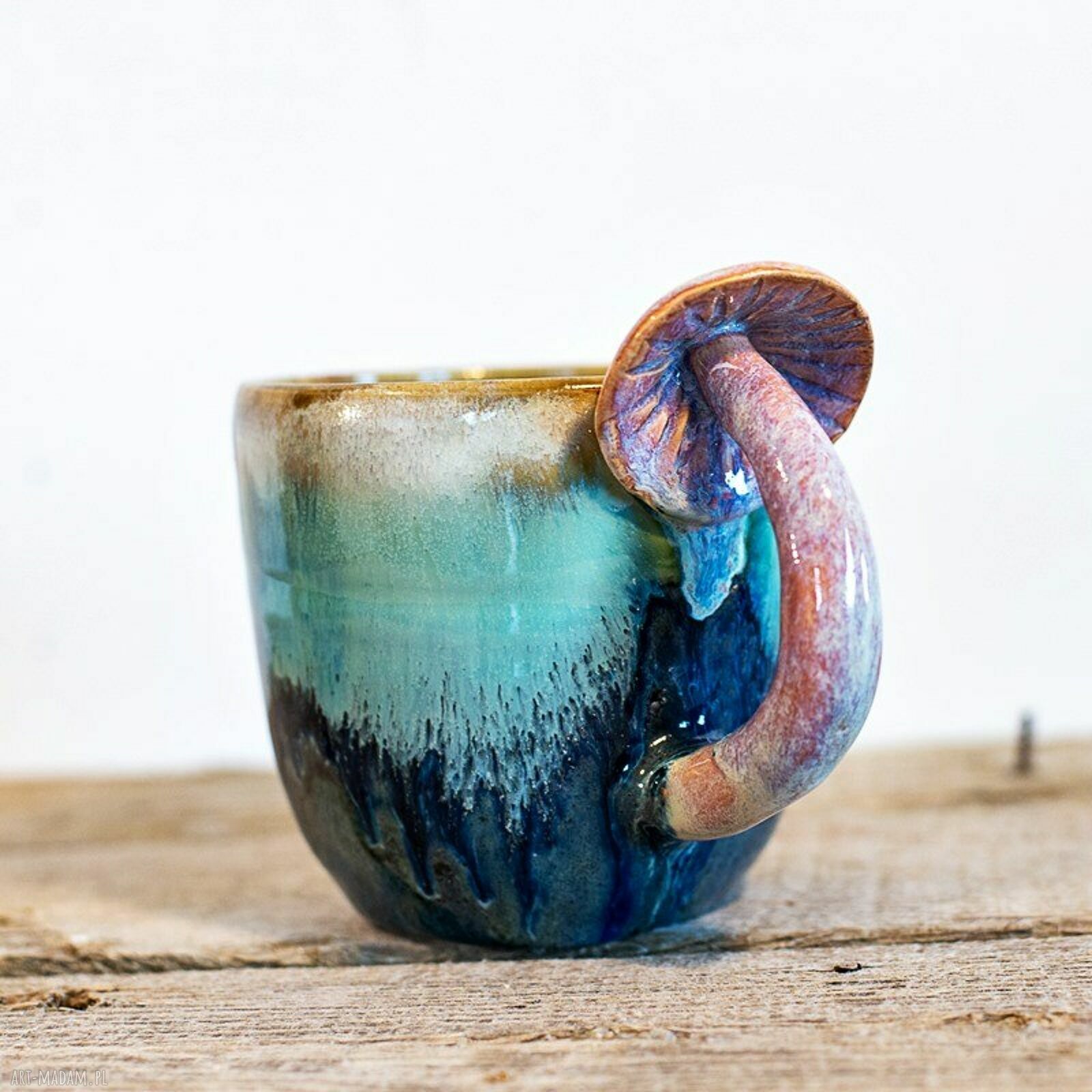 Handmade kubek z grzybkami Psychodelki Nocna Aurora - 480 ml
