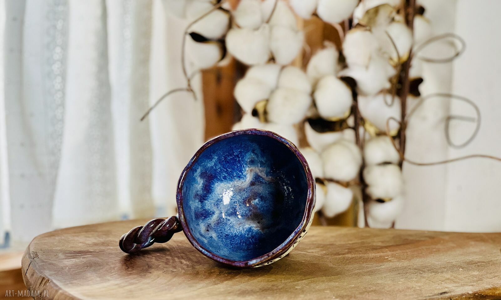 Kubek handmade „Momy siy ku sobiy” - ręcznie lepiony z Podhala 160 ml